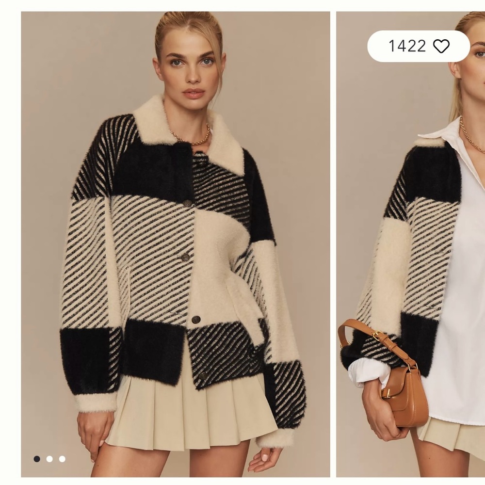 NVLT Black and Cream Patterned Cardigan